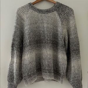 Cozy Ombre Gray Knit Sweater - Women's Crewneck